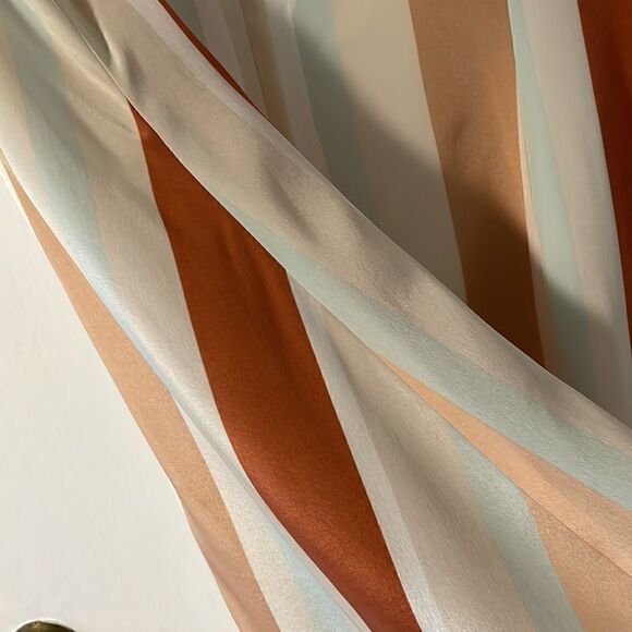 J. Peterman Company lined silk sleeveless dress in warm & pastel stripes size 22 - Picture 6 of 8